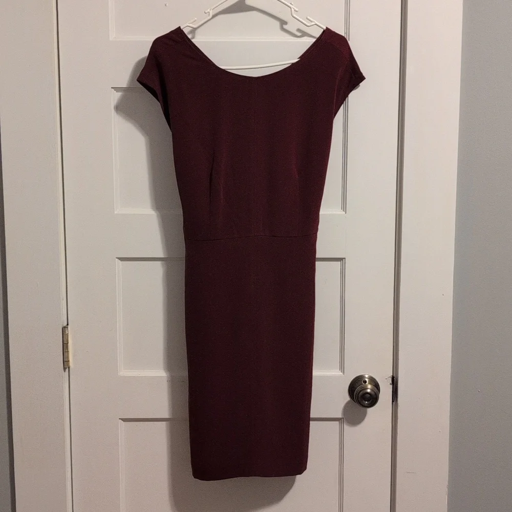 LOFT Burgundy Midi Dress - Picture 2 of 8